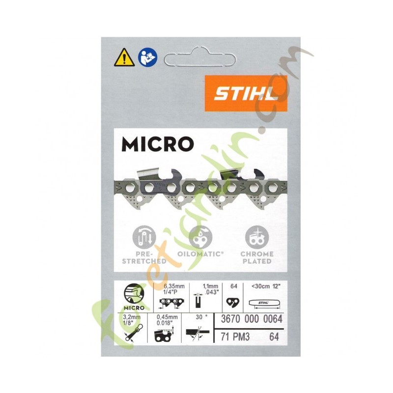 Chaine 30 cm pour tronçonneuse Stihl 3670-000-0064